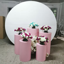 Load image into Gallery viewer, grand event stage wedding baby party backdrops metal props circular column cylindrical dessert table flower balloon crafts arch