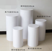 Load image into Gallery viewer, grand event stage wedding baby party backdrops metal props circular column cylindrical dessert table flower balloon crafts arch
