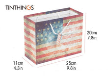 Load image into Gallery viewer, 300 pcs kraft paper gift bag with handles American flag British flag handbags shopping Fashionable Retro home party customized
