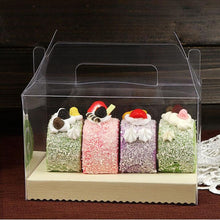 Load image into Gallery viewer, 300pcs Clear Rectangle Plastic Cake Box / Cupcake Cheese Mousse Pastry Cream Container Case Wedding Favor Shower ZA5018