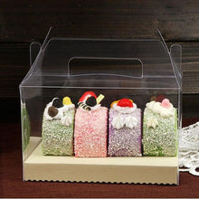 Load image into Gallery viewer, 300pcs Clear Rectangle Plastic Cake Box / Cupcake Cheese Mousse Pastry Cream Container Case Wedding Favor Shower ZA5018