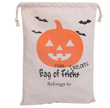 Load image into Gallery viewer, 100pcs 2016 New Halloween Sacks Candy Gifts Bag Treat or Trick Drawstring Bag Cotton Canvas 36X48CM Kids Pumpkin Spider Tote Bag
