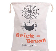 Load image into Gallery viewer, 100pcs 2016 New Halloween Sacks Candy Gifts Bag Treat or Trick Drawstring Bag Cotton Canvas 36X48CM Kids Pumpkin Spider Tote Bag