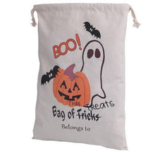 Load image into Gallery viewer, 100pcs 2016 New Halloween Sacks Candy Gifts Bag Treat or Trick Drawstring Bag Cotton Canvas 36X48CM Kids Pumpkin Spider Tote Bag