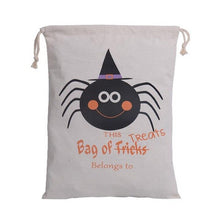 Load image into Gallery viewer, 100pcs 2016 New Halloween Sacks Candy Gifts Bag Treat or Trick Drawstring Bag Cotton Canvas 36X48CM Kids Pumpkin Spider Tote Bag
