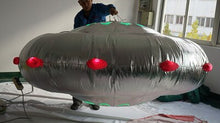Load image into Gallery viewer, Customized Huge Lighting Inflatable Flying Saucer 2m/3m Diameter Silvery Hanging Alien UFO For Concert And Night Club Decoration