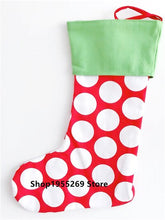 Load image into Gallery viewer, New Hot Wholesale 10pcs/lot Christmas Stocking Gift Bag Xmas Socks Candy Bag Cotton Stockings Decoration for New Year 2019