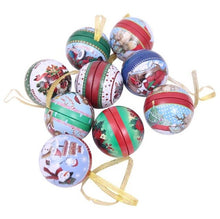 Load image into Gallery viewer, Christmas candy box wedding Decoration iron candy box Santa snowman ball candy case round tinplate gift box Party Favor SN1606
