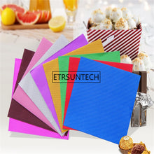 Load image into Gallery viewer, 100Set 8x8cm Aluminum Foil DIY Candy Chocolate Packaging Paper Gift Package Party Birthday Wrapper Paper Sticker