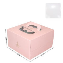 Load image into Gallery viewer, 100 set 8 inch cake box with window handle Kraft paper cheese cake box kids Birthday wedding home Party soldier gift supplier