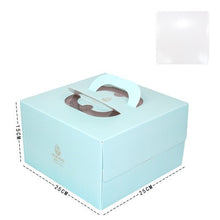 Load image into Gallery viewer, 100 set 8 inch cake box with window handle Kraft paper cheese cake box kids Birthday wedding home Party soldier gift supplier