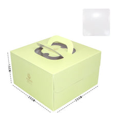 Load image into Gallery viewer, 100 set 8 inch cake box with window handle Kraft paper cheese cake box kids Birthday wedding home Party soldier gift supplier