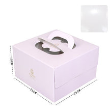 Load image into Gallery viewer, 100 set 8 inch cake box with window handle Kraft paper cheese cake box kids Birthday wedding home Party soldier gift supplier
