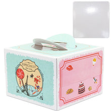 Load image into Gallery viewer, 100 set 8 inch cake box with window handle Kraft paper cheese cake box kids Birthday wedding home Party soldier gift supplier