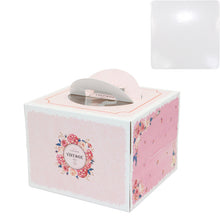 Load image into Gallery viewer, 100 set 8 inch cake box with window handle Kraft paper cheese cake box kids Birthday wedding home Party soldier gift supplier