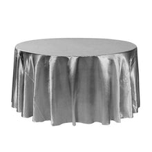 Load image into Gallery viewer, 10pcs Navy blue 120 Inch Round Satin Tablecloths  Table Cover for Wedding Party Restaurant Banquet Decorations